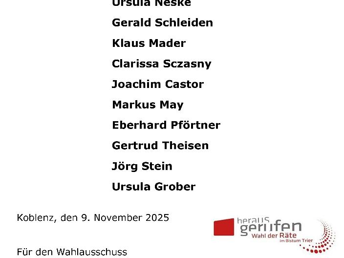 Bekanntgabe des Wahlergebnisses der PGR Wahl Koblenz St. Aposteln als Bilddatei