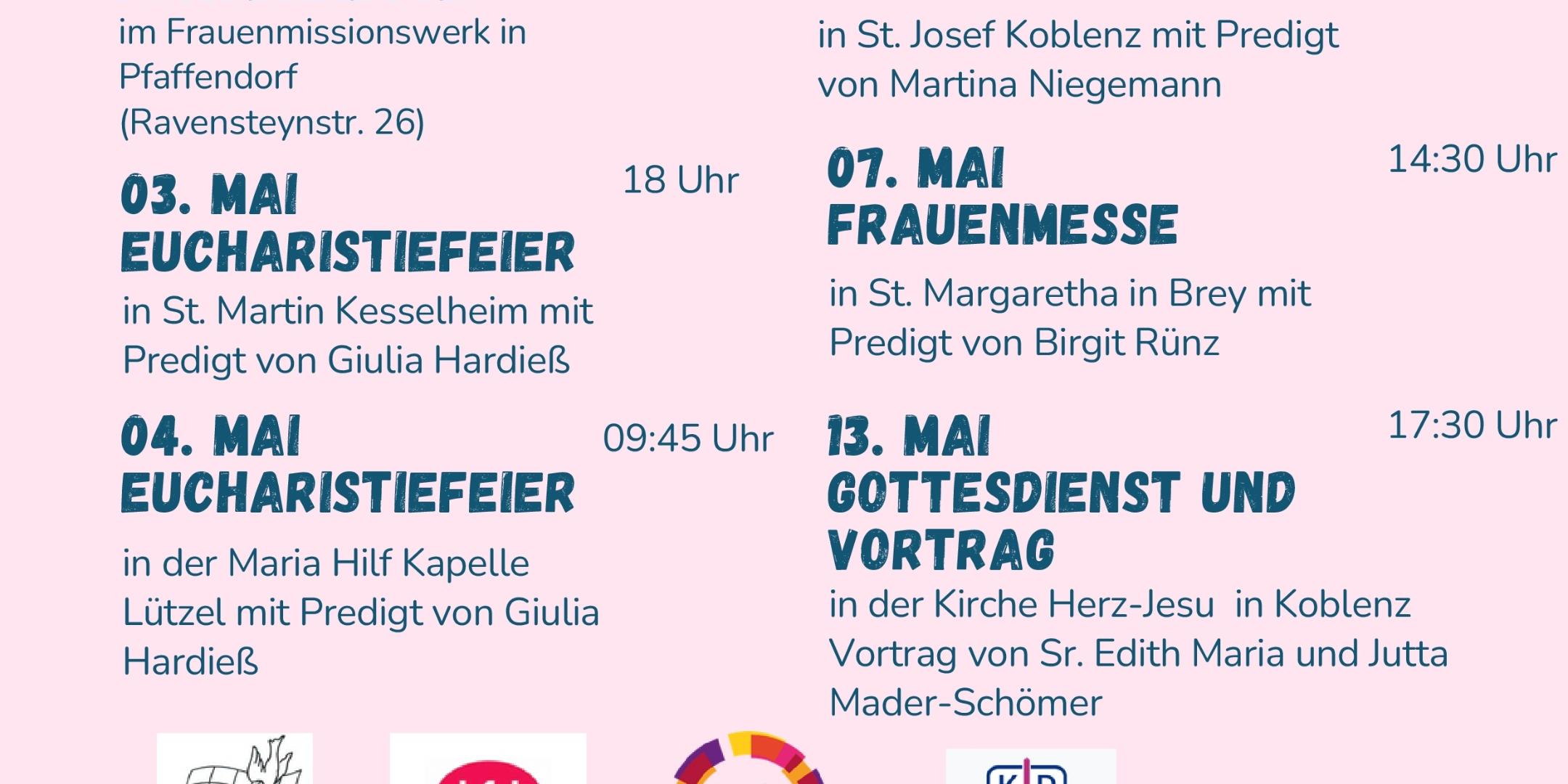 Plakat mit hellrosa Hintergrund zum Tag der Diakonninnen in Köln am 29.04.2025