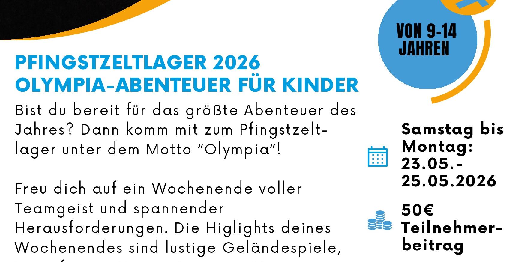 Plakat mit Einladung zum Pfingstzeltlager 2026