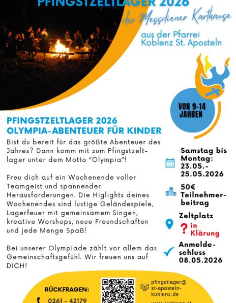 Plakat mit Einladung zum Pfingstzeltlager 2026