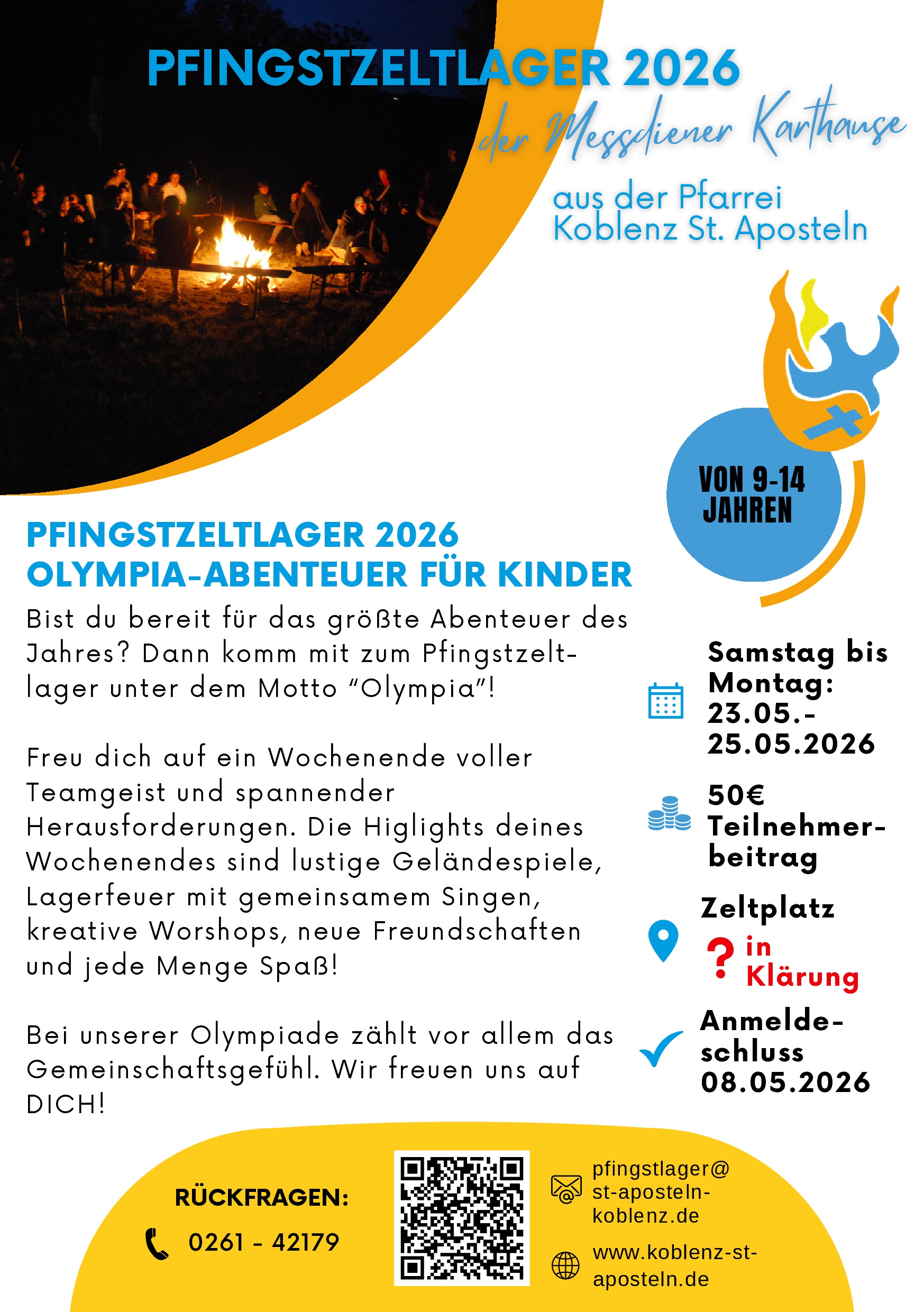 Plakat mit Einladung zum Pfingstzeltlager 2026