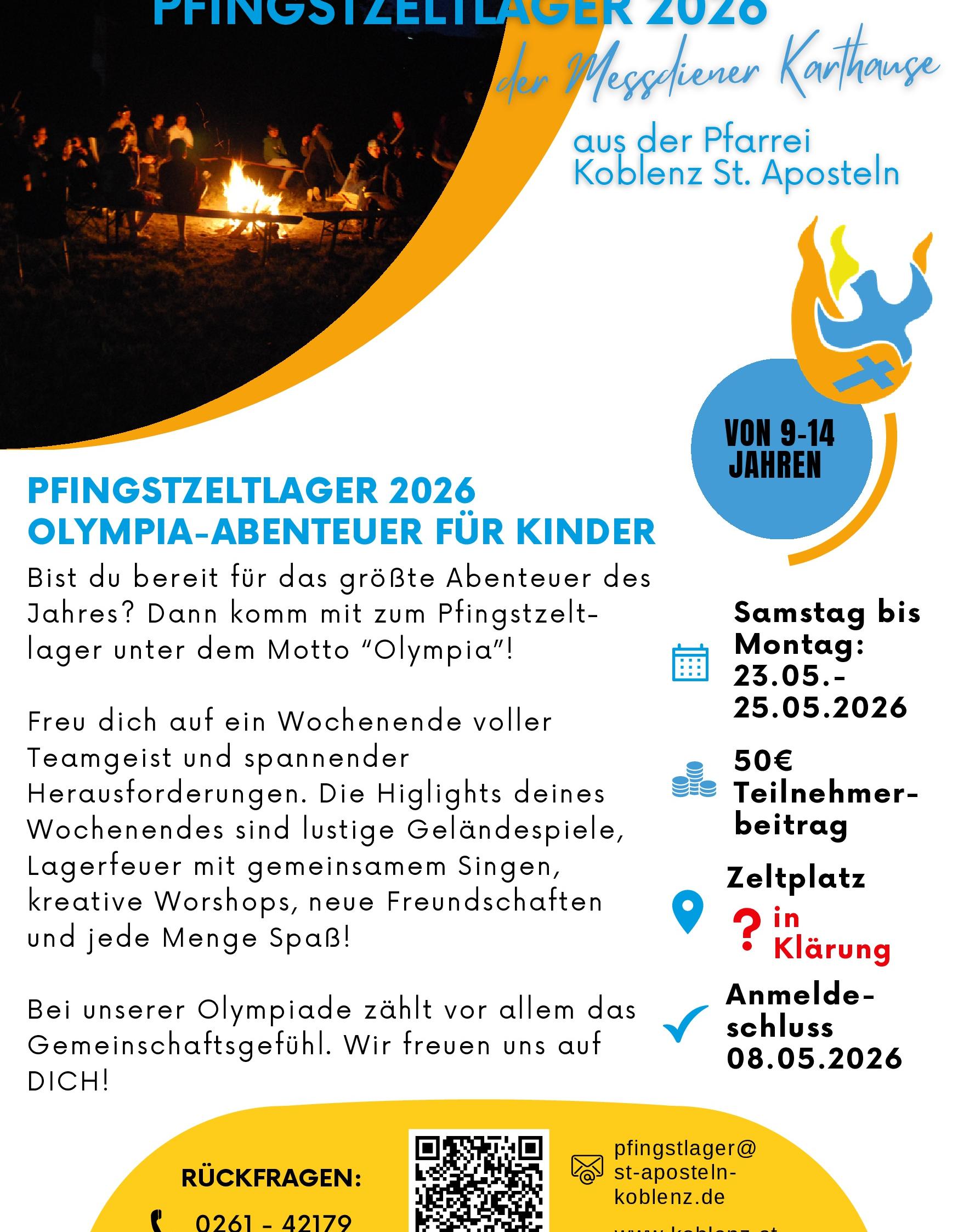 Plakat mit Einladung zum Pfingstzeltlager 2026