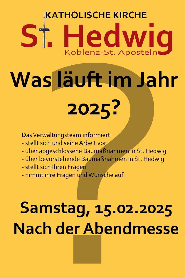 Plakat mit Einladungstext zum Infoabend mit gelbem Hintergrund