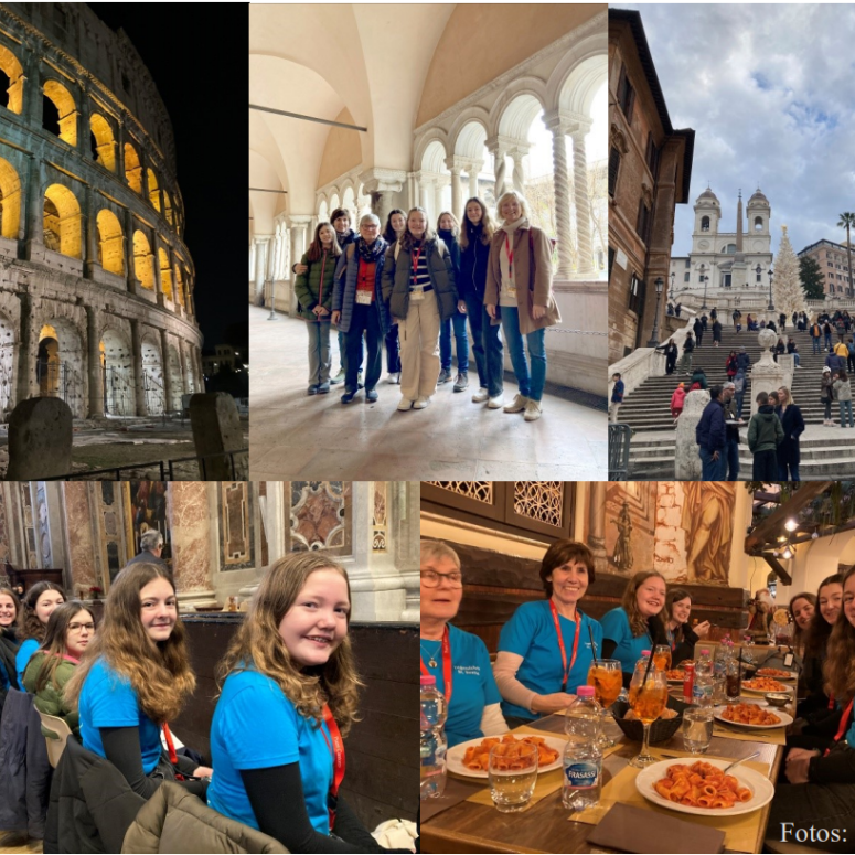 Fotocollage der Chormitglieder des Jugendchors von der Chorreise nach Rom