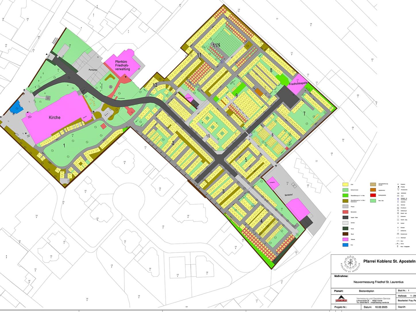 Bild des neuen Friedhofsplans 2025 St. Laurentius Koblenz