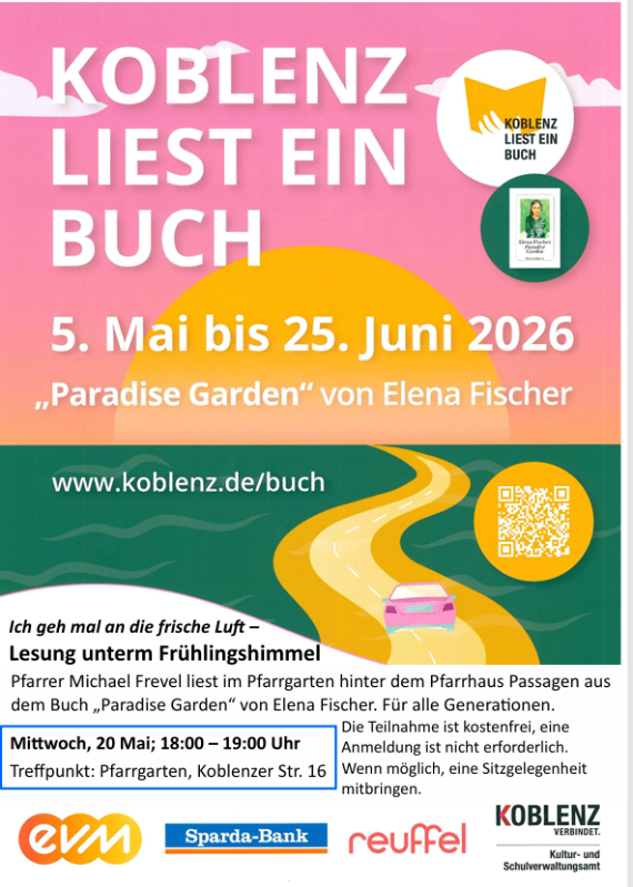 Plakat Koblenz liest ein Buch mit allgemeinen Informationen siehe auch Text