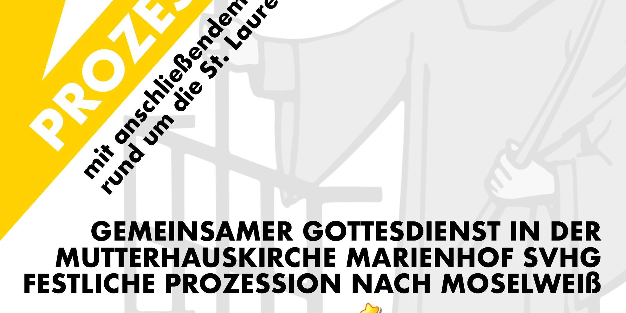 Plakat mit Einladung zur Fronleichnamsprozession 2026 mit Gottesdienst und anschließend Kirchenfest