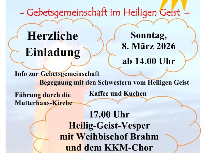 Plakat mit einem transparenten Leuchtturm im Hintergrund