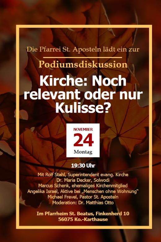 Bild des Plakats mit Einladung zur Podiumsdiskussion