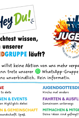Flyer mit verschiedenen Infos zur JUGENDGRUPPE