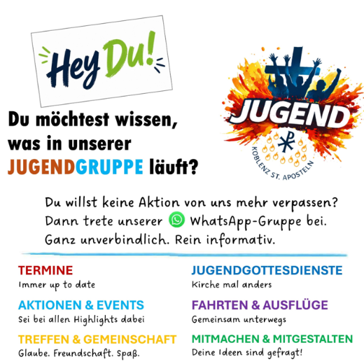 Flyer mit verschiedenen Infos zur JUGENDGRUPPE