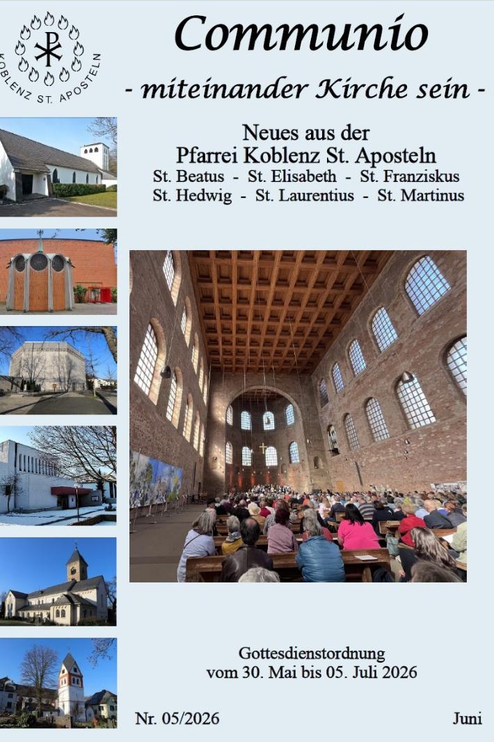 Titelbild des Pfarrbriefs Juni 2026 der Pfarrei Koblenz St. Aposteln