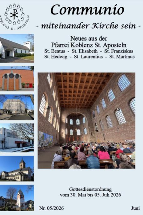 Titelbild des Pfarrbriefs Juni 2026 der Pfarrei Koblenz St. Aposteln